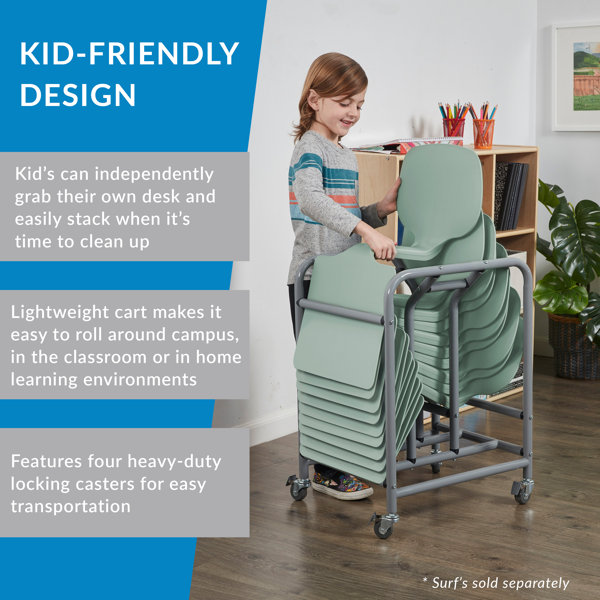 ECR4Kids The Surf Storage Rack, Stores 10 Portable Lap Desks, Flexible